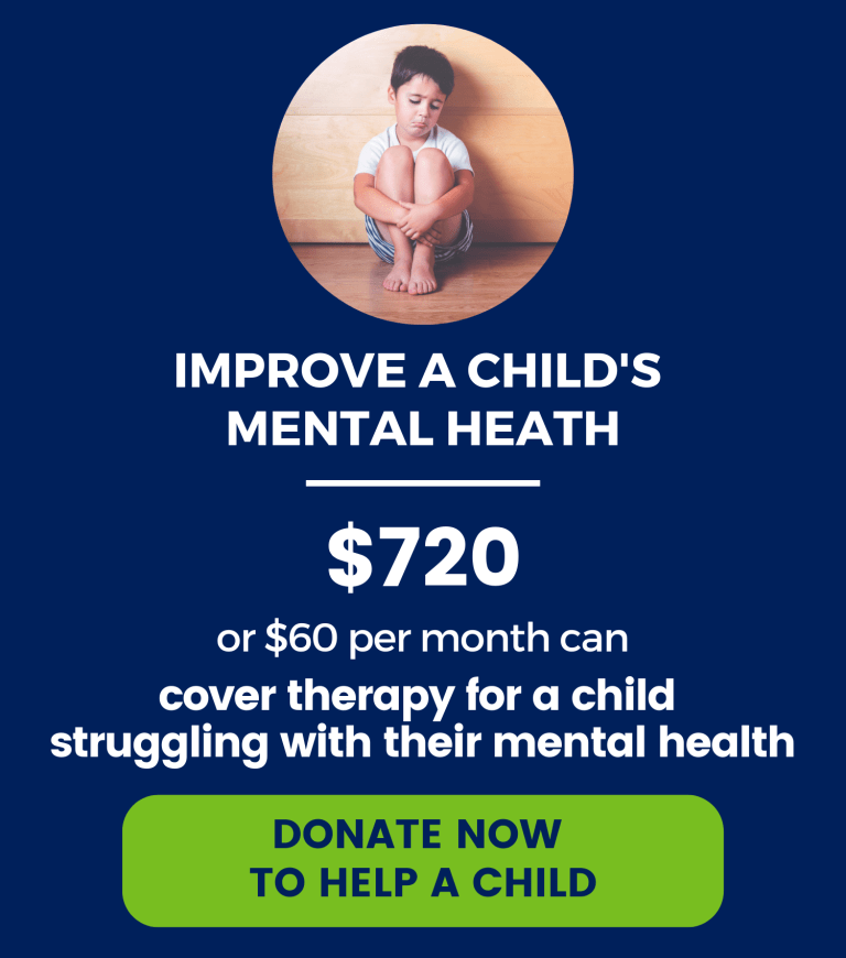 A gift of $720 can cover therapy for a child struggling with their mental health.