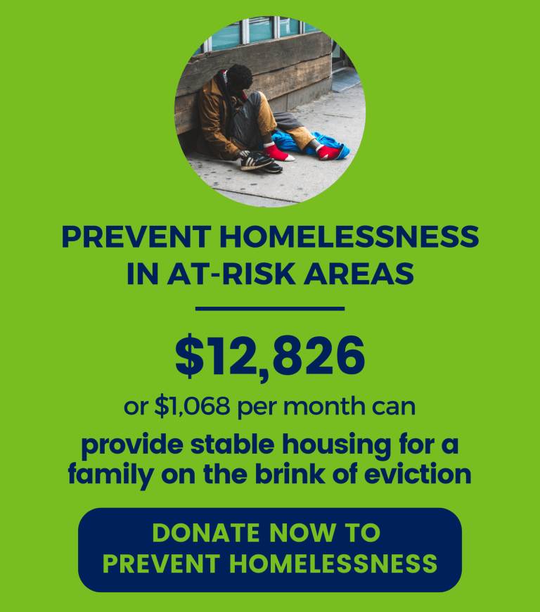 A gift of $12,826 can provide stable housing for a family on the brink of eviction.